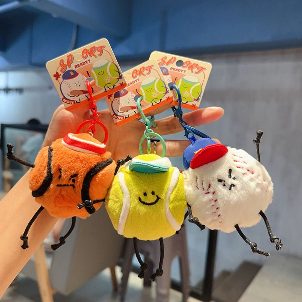 Badminton Anime - Einzigartiger Plüsch-Sport-Schlüsselanhänger: Baseball, Tennis, Taschenanhänger, Cartoon-Basketball-Schlüsselring