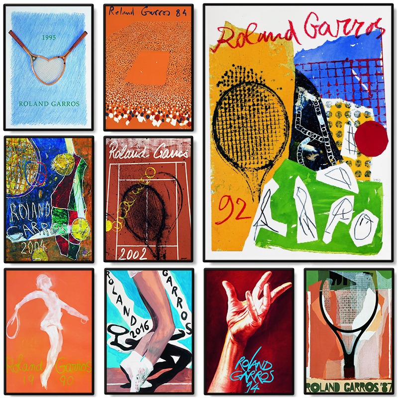 Badminton Quotes - Zeitgenössisches Tennisspiel-Poster im Vintage-Stil, R-Roland G-Garros