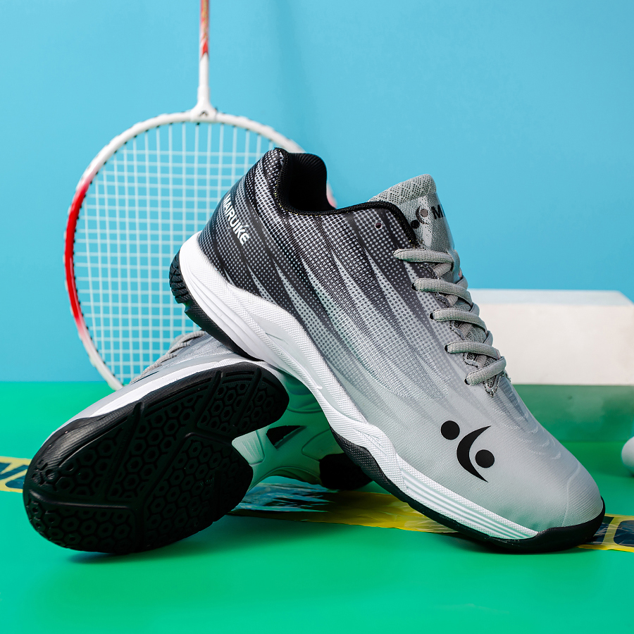 Shoe Non Slip Badminton - Professionelle Badminton-Schuhe für Herren, Mikrofaser-Mesh-Mix-Obermaterial, Schnür-Sneaker,