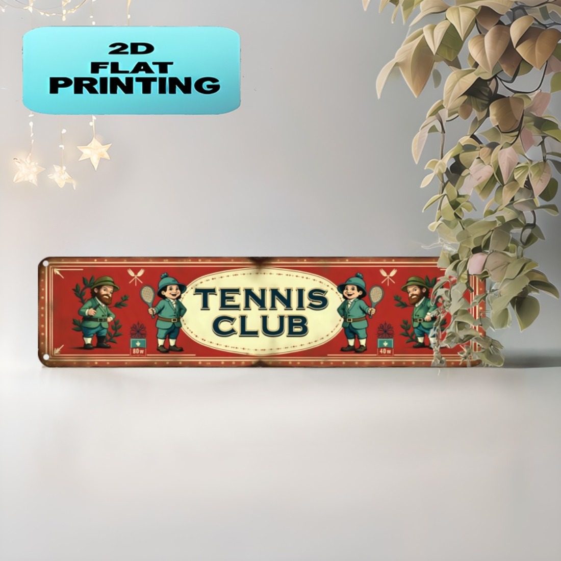 Badminton Quotes - Tennisclub Vintage Metall-Wandschild 16x4 Zoll 2D