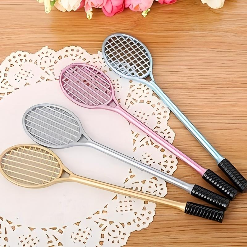 Badminton Quotes - 4–10 Stück kreative Gelstifte in Tennisschlägerform,