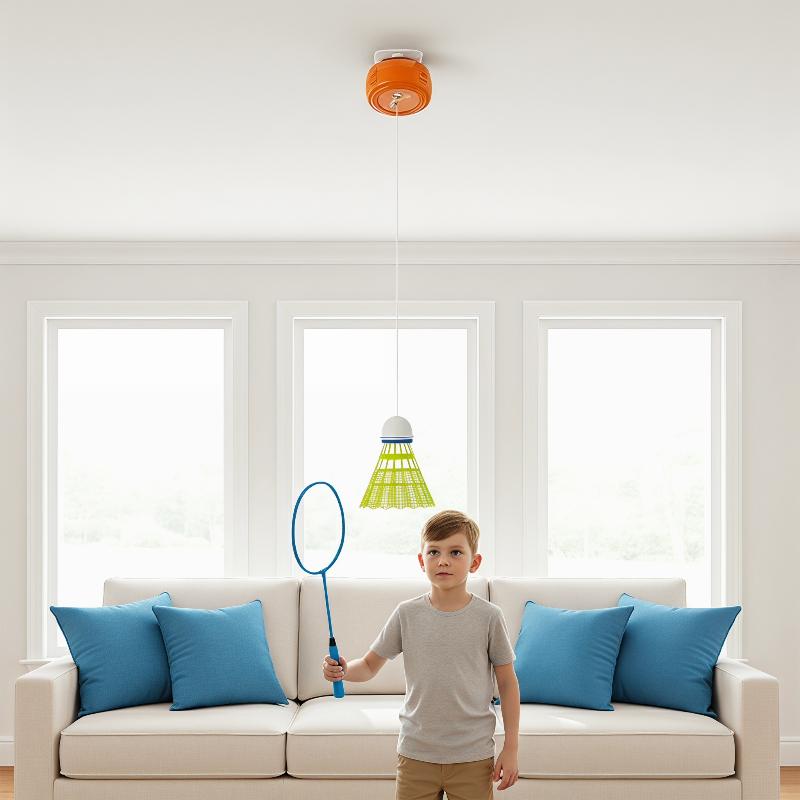 Badminton Rebound Trainer - Automatischer, einziehbarer Badminton-Trainer für Solo-Übungen mit