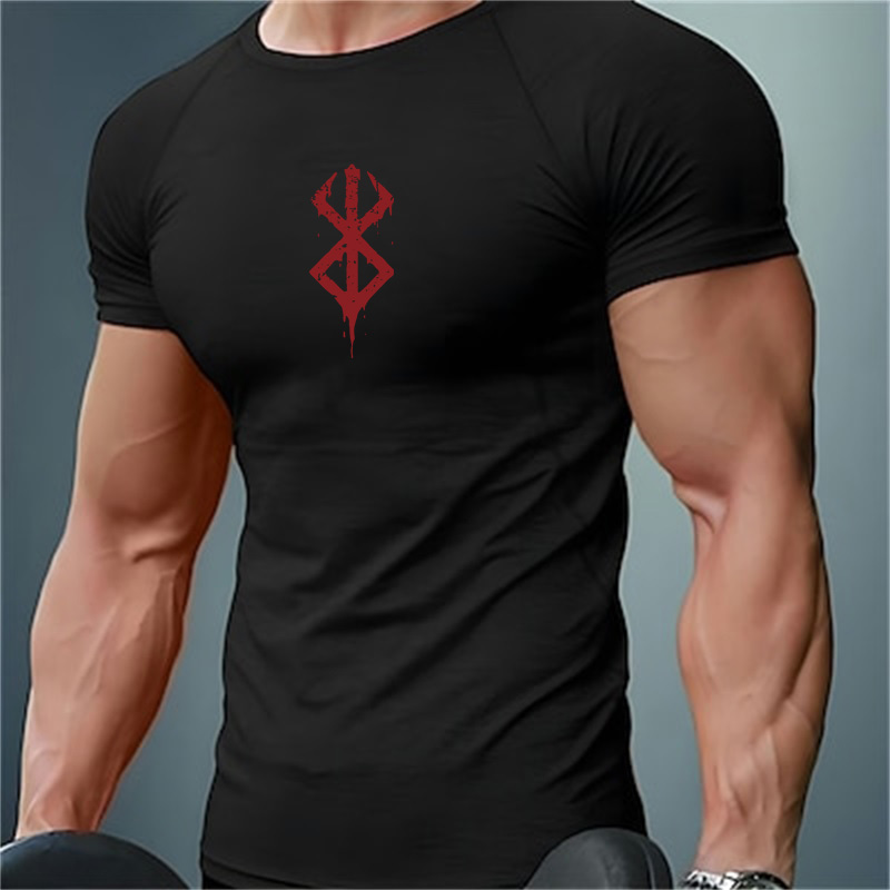 T Shirt Dry Fit - Herren Kompressions-Shirts mit Aufdruck, Sommer Kurzarm