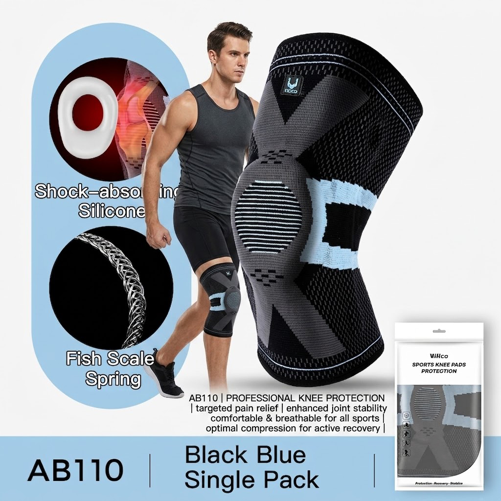 Badminton Asia - Verstellbare Knieschoner Professionelle Sport-Kniebandage für Basketball