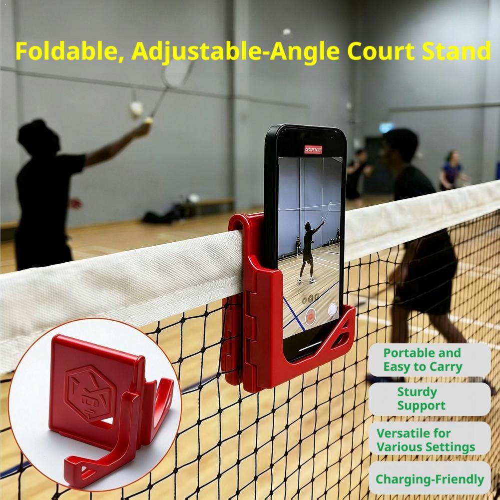 Badminton Live Streaming - Tragbare Zaun-Telefonhalterung, faltbare Tennis-Badminton-Netz-Klemme, Sport-Übungs- und